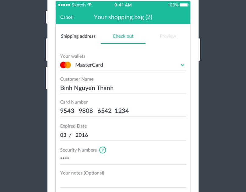 #DailyUI #002 Credit Card Checkout Design